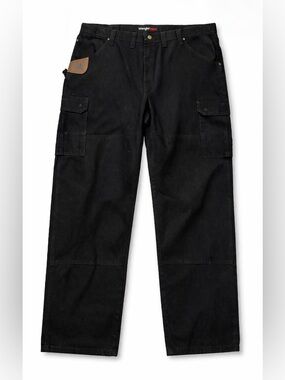 Wrangler Riggs Workwear Cargo Pants 44x32 Black Heavy Duty Utility Mens